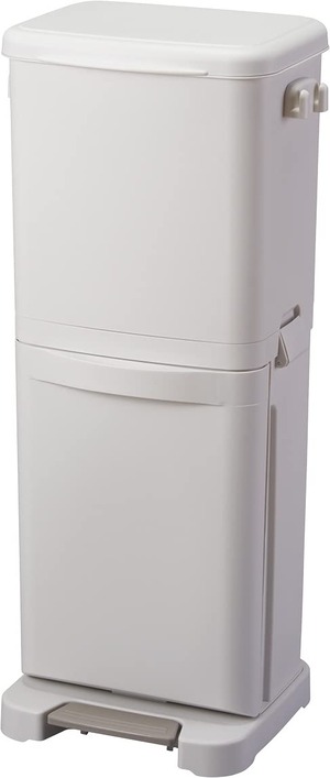 【新着特価】アスベル ゴミ箱 日本製 分別ペダル2段 40L ホワイト 20L＋20L 幅36×奥行31×高さ82.5cm