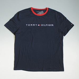 【メール便全国送料無料】TOMMY HILFIGER トミーヒルフィガー 刺繍ベーシックロゴ Tシャツ ネイビー