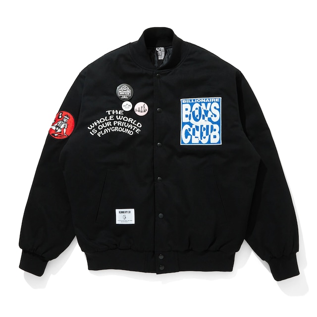 BILLONAIREBOYSCLUB/ICECREAM / COTTON TWILL VARSITY JACKET