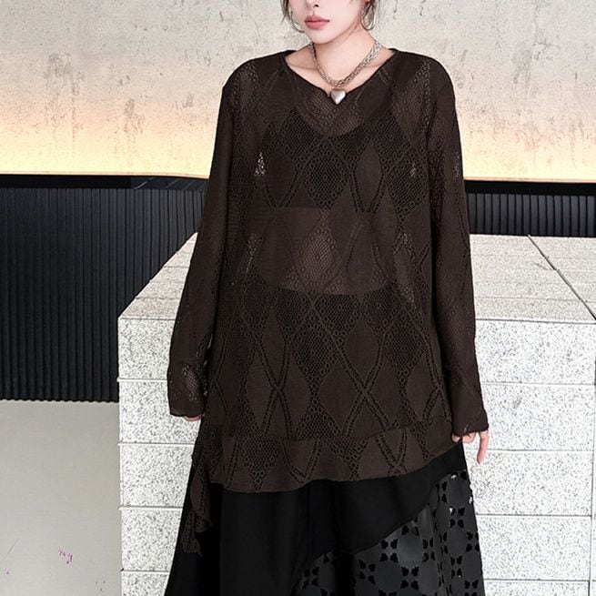 VINTAGE CROCHET PATTERN ASYMMETRIC SLEEVE TOP M-18591