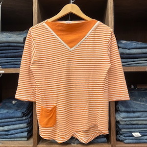 ・①E&W ORANGE BORDER TEE 1950'S VINTAGE