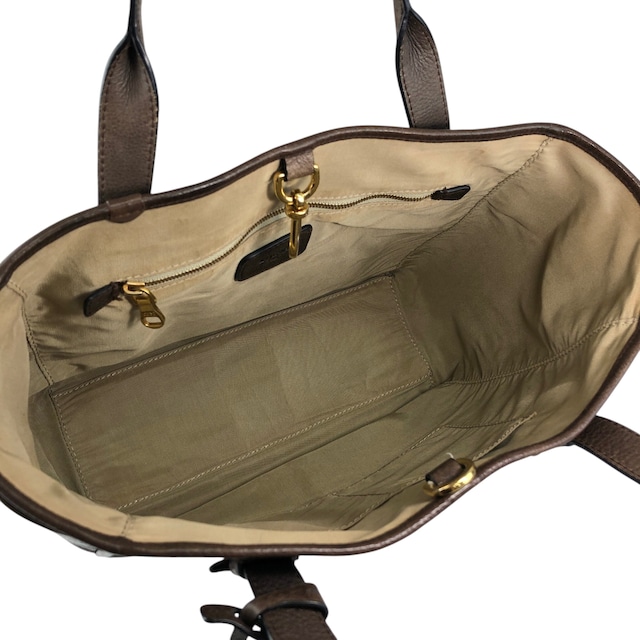 LOEWE ロエベ ヘリテージ ハンドバッグ ブラウン 型押しロゴ レザー トートバッグ vintage ヴィンテージ オールド faniey