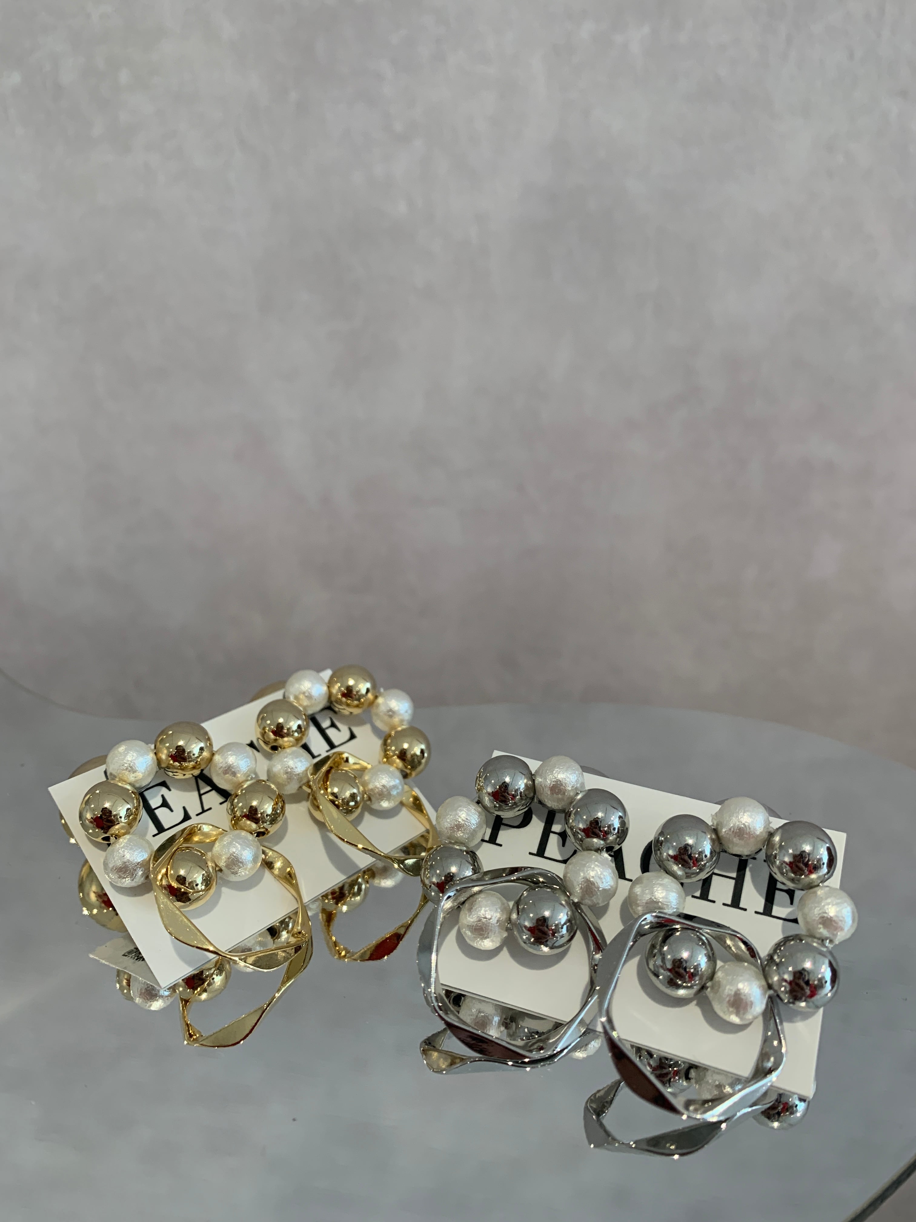 cotton pearl circle ring