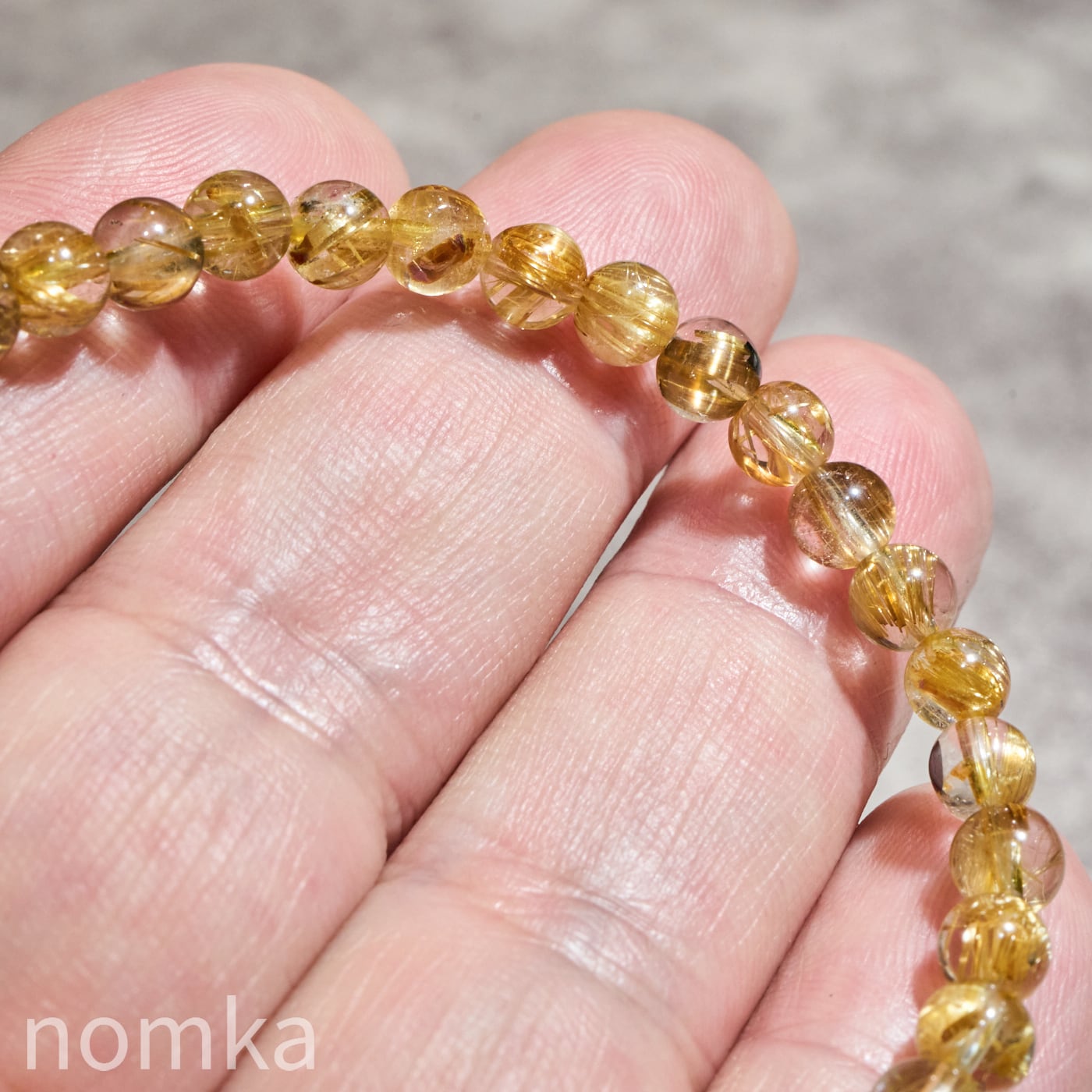 ルチルクォーツ(ヘマタイト共生)【5mm/AA/ブラジル産】一連