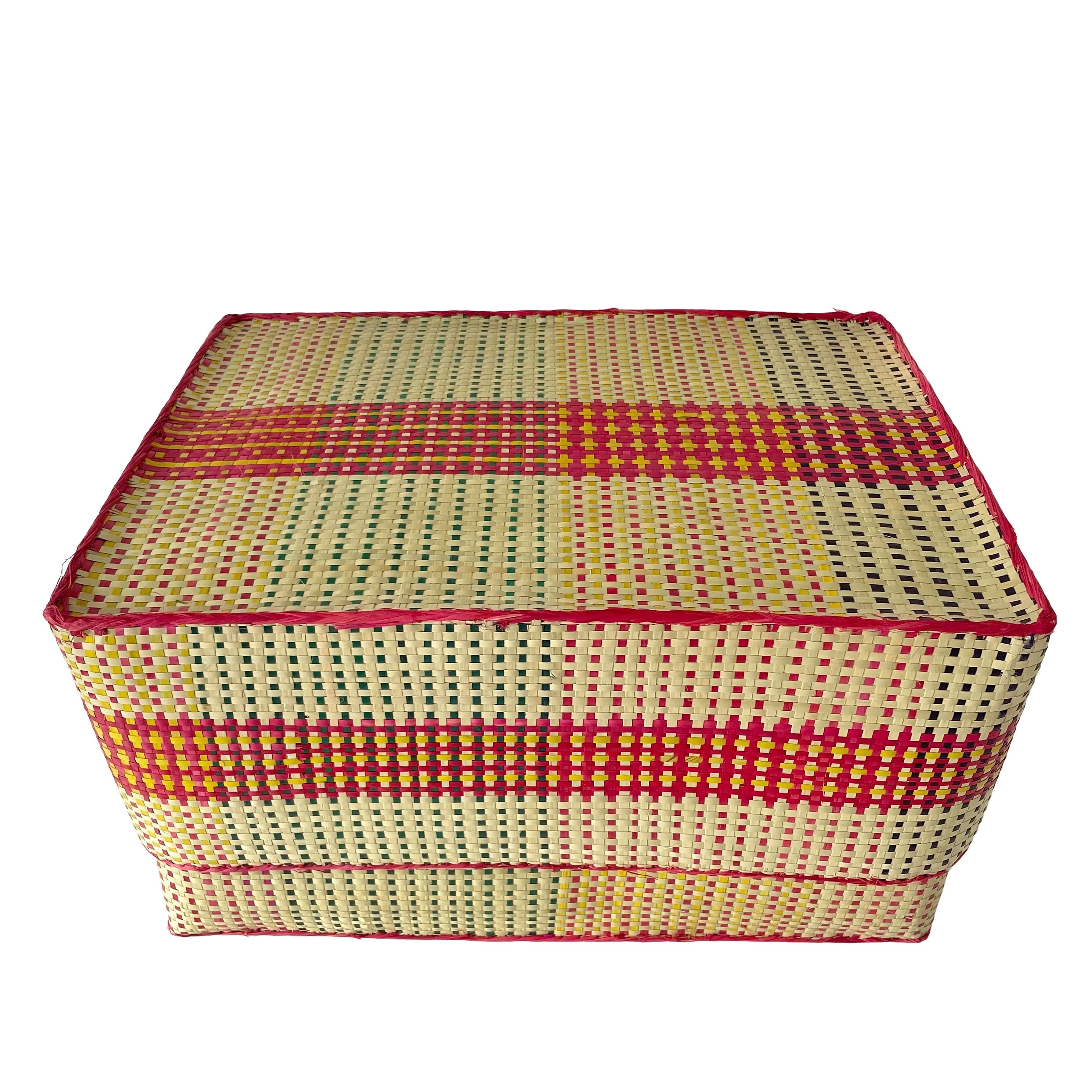 Rectangular colourful basket LL w41cm×30cm×h22cm四角カラフル蓋付き