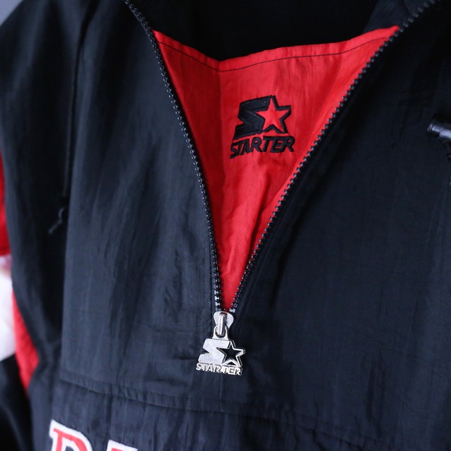 "STARTER×BULLS" over silhouette good coloring anorak parka