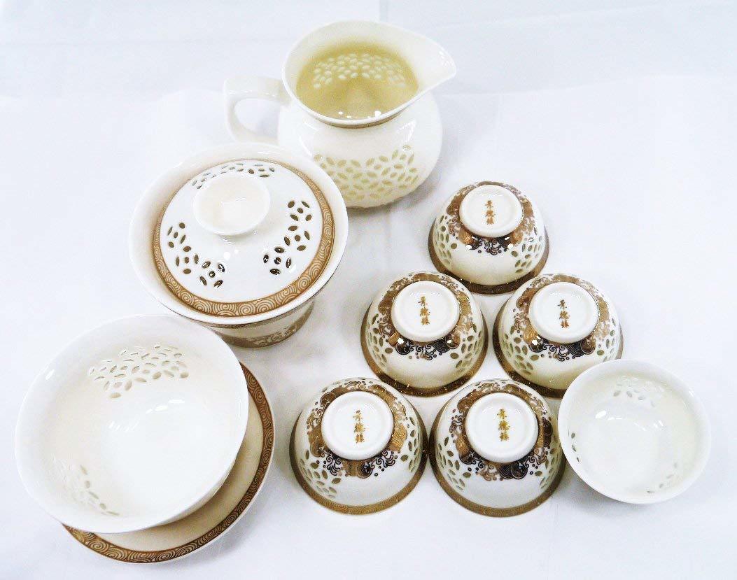 中国茶器９点 セット 景徳鎮 透かし彫り 白磁茶器セット | ctojonline