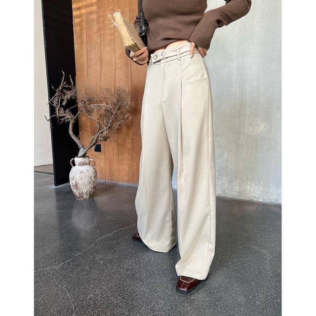 Design Belt Wide Leg pants 123692