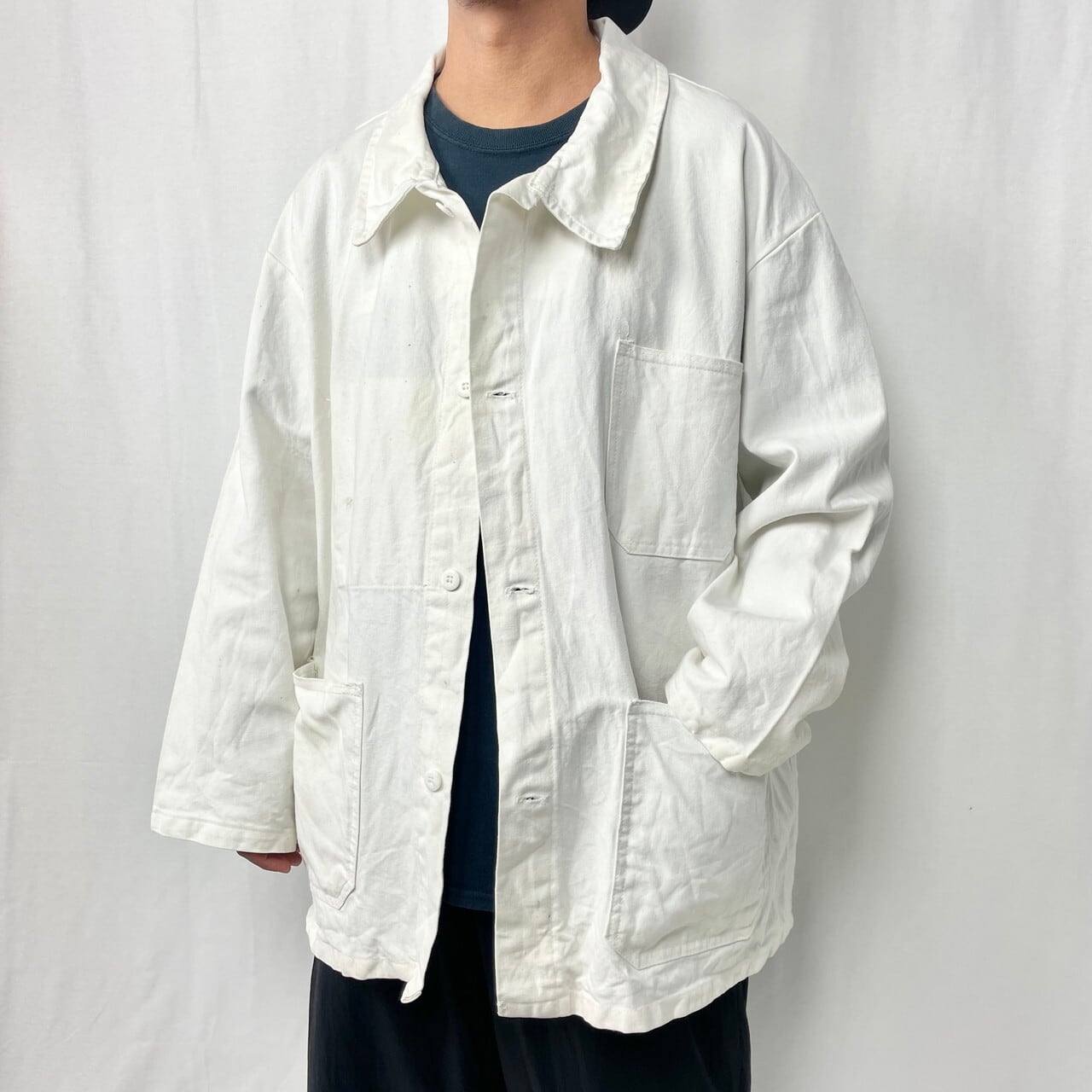 超希少】～40s フレンチホワイトワークジャケット 捉える フレンチ  