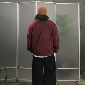 シャドーチェック・スタンドカラーブルゾン A2077