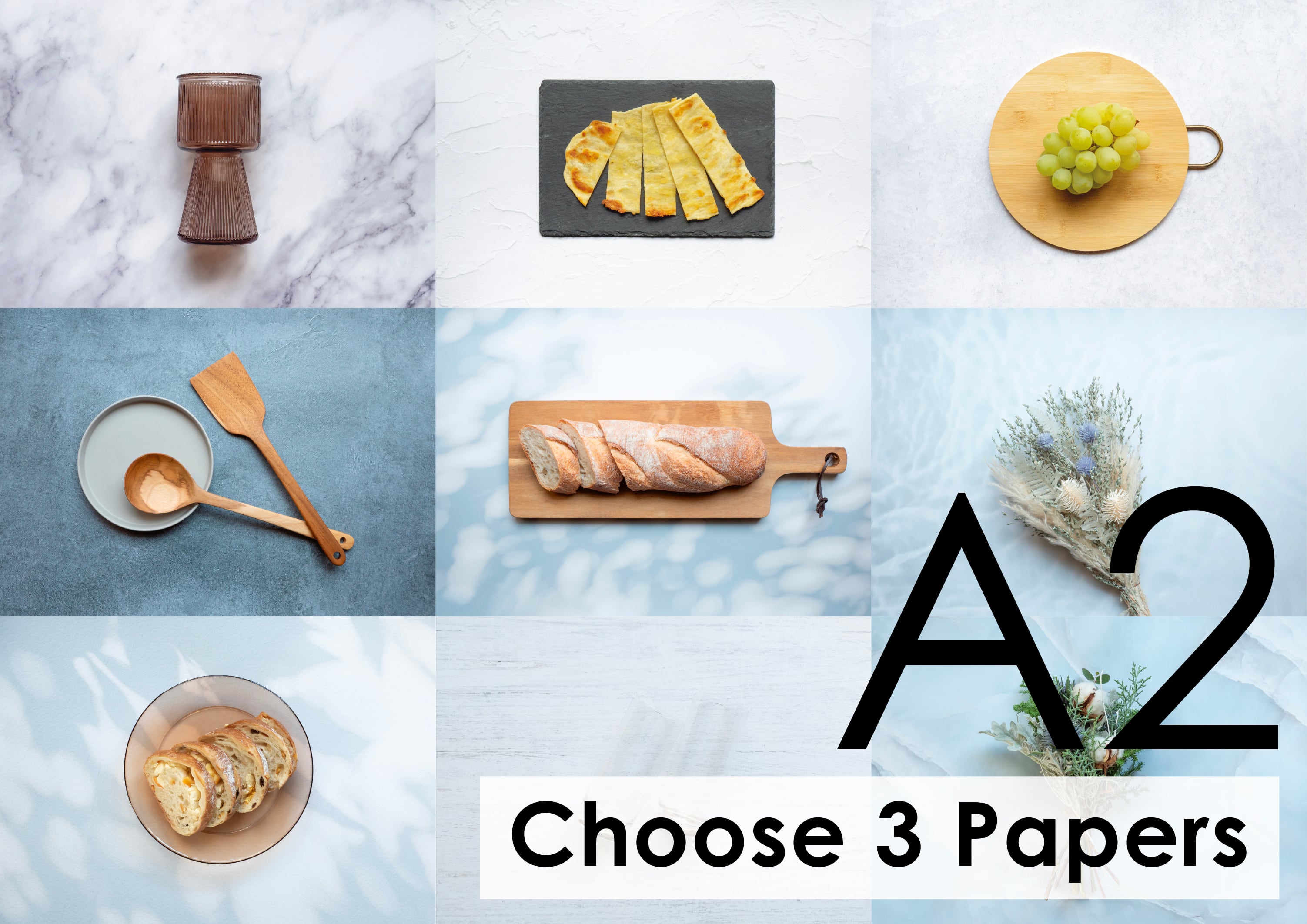 A2】Texture Choose 3 Papers お好み3枚セット | Ambiance Paper
