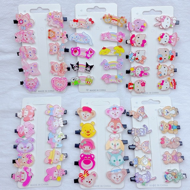 かわいい女の子用アクリルヘアピン10個セット