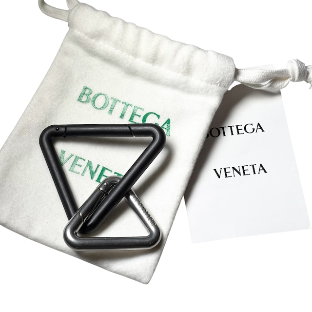 BOTTEGA VENETA black & silver metal key holder