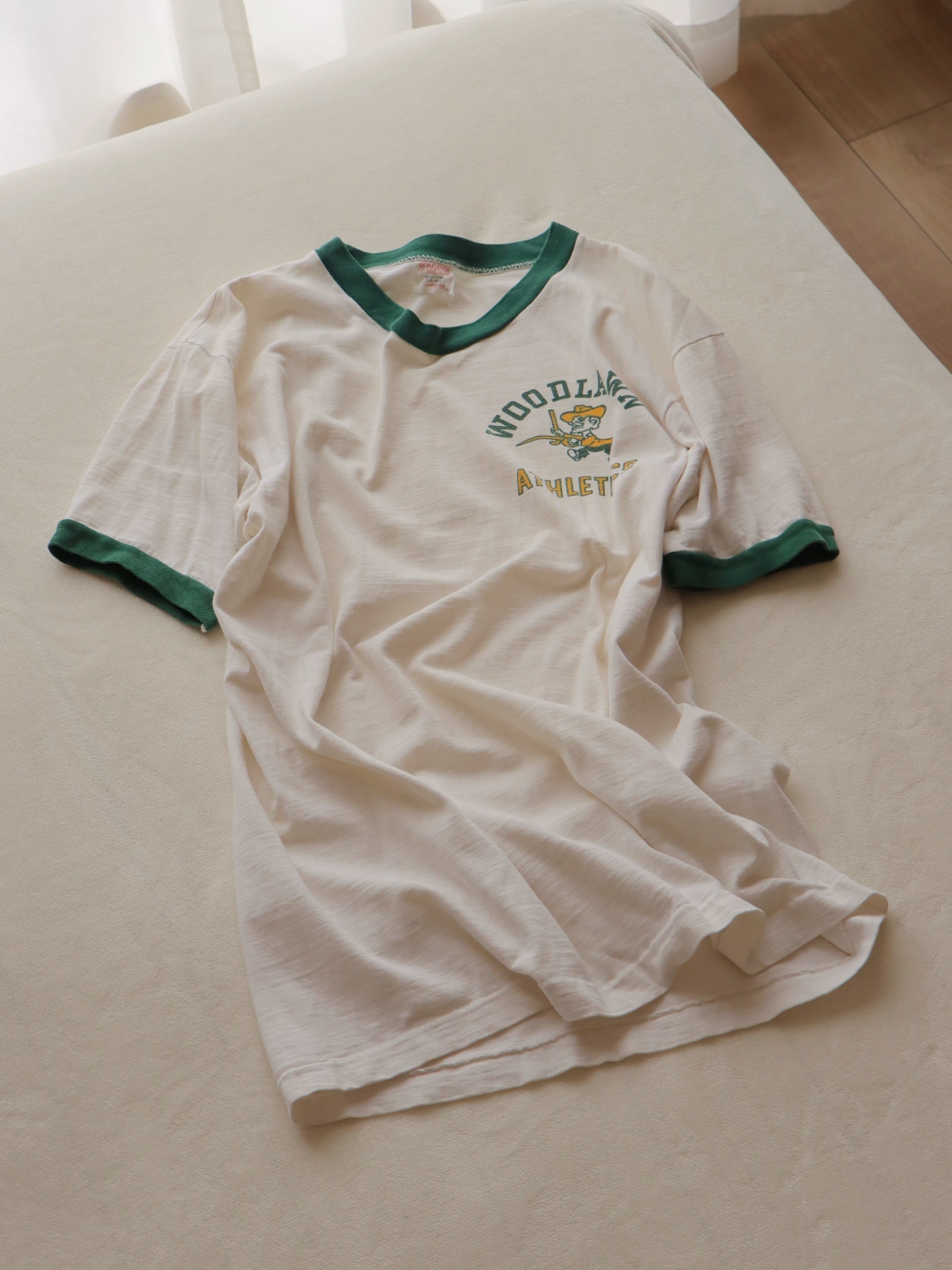 ●60s Champion runners in c 染み込み pt ringer tee