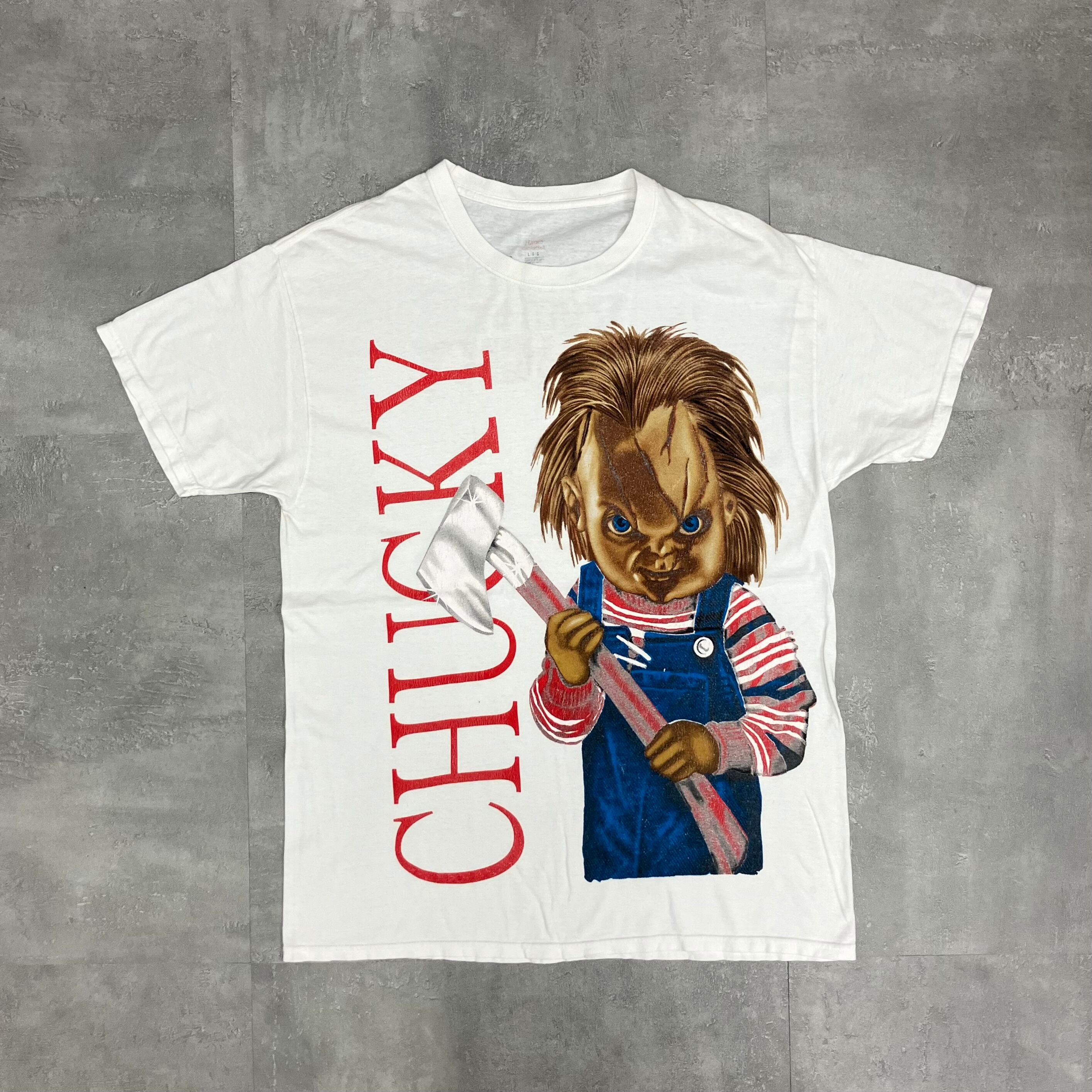 Hanes 00s CHUCKY 両面プリントTee L No.2339