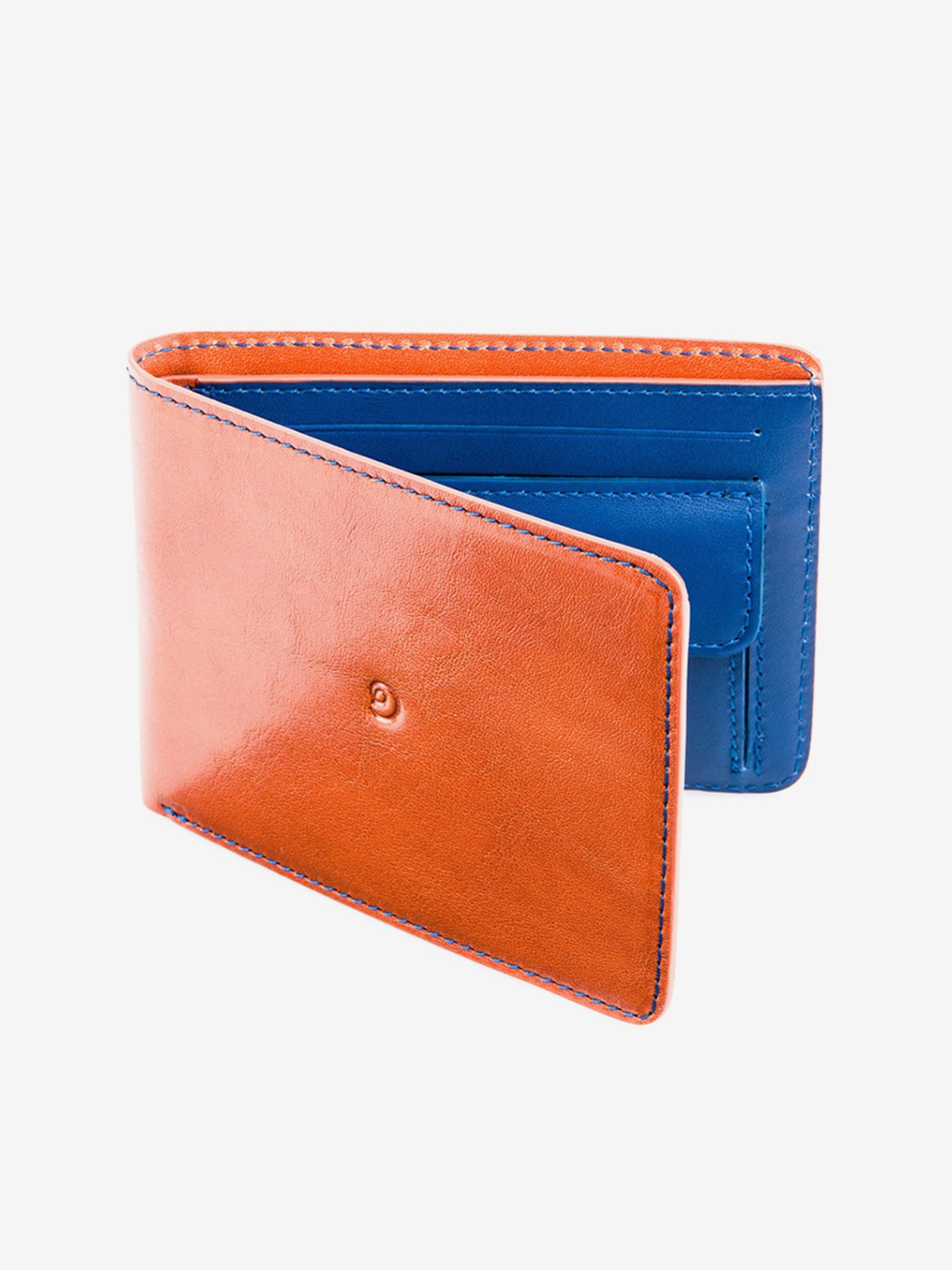 Danny P.「Leather coin wallet brown/blue」