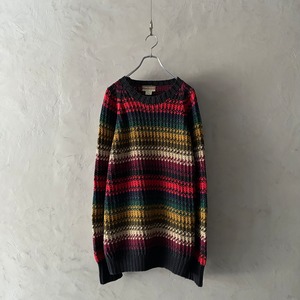 -TWICKERS- 90's Rainbow Striped Knit