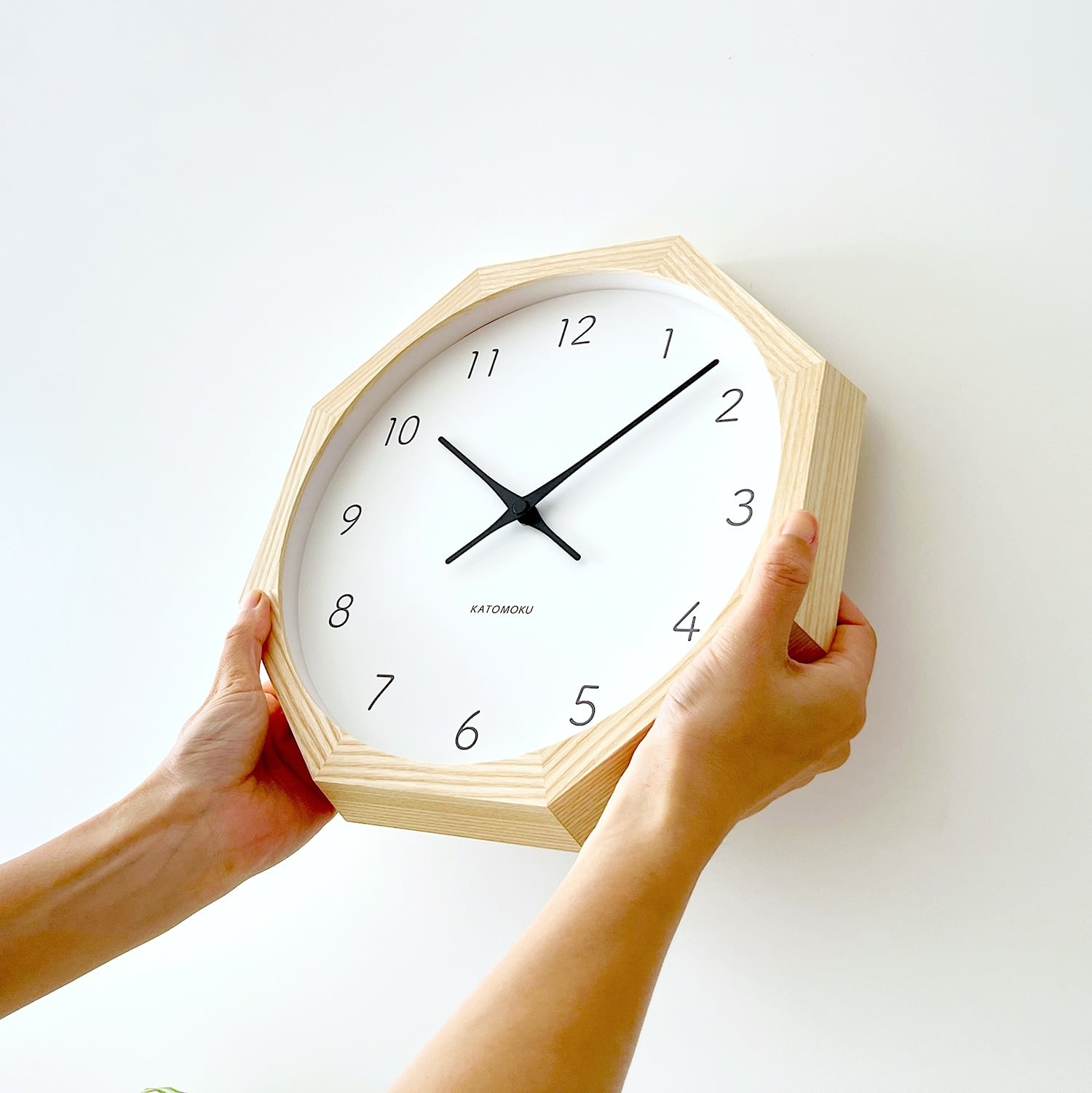 KATOMOKU muku clock 7 八角形 ナチュラル km-60NA8 | 加藤木工株式