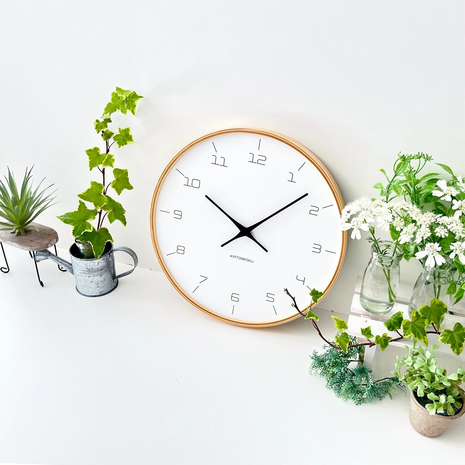 KATOMOKU plywood clock 7 ナチュラル km-71NA 掛け時計 | 加藤木工