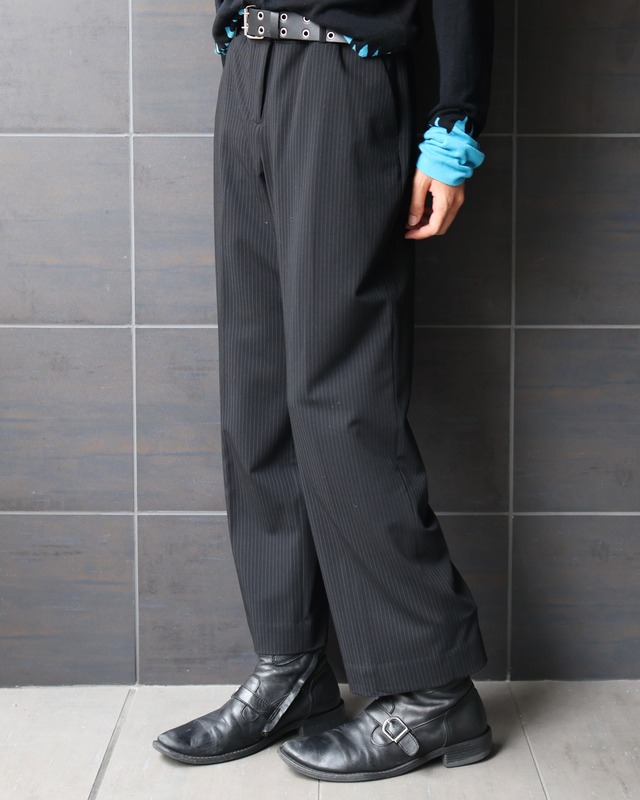 Center press pinstripe slacks