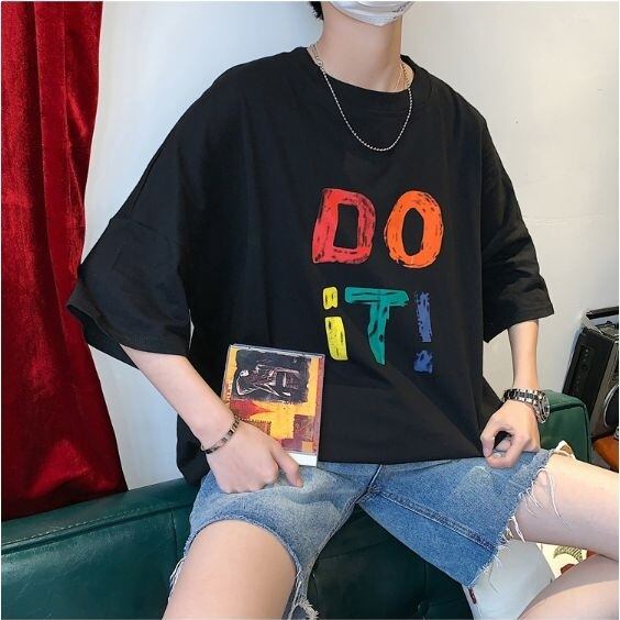 全3色 カットソー ビッグシルエット ロゴ カジュアル メンズ