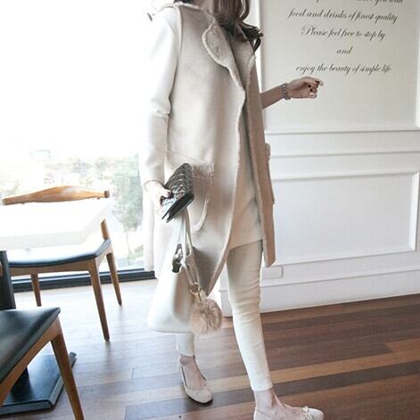 フェイクムートンジレ】コート アウター ミディアム丈 エレガント