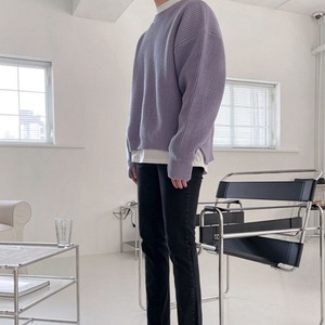 サイドスリットラウンドネックニット　MT0080384