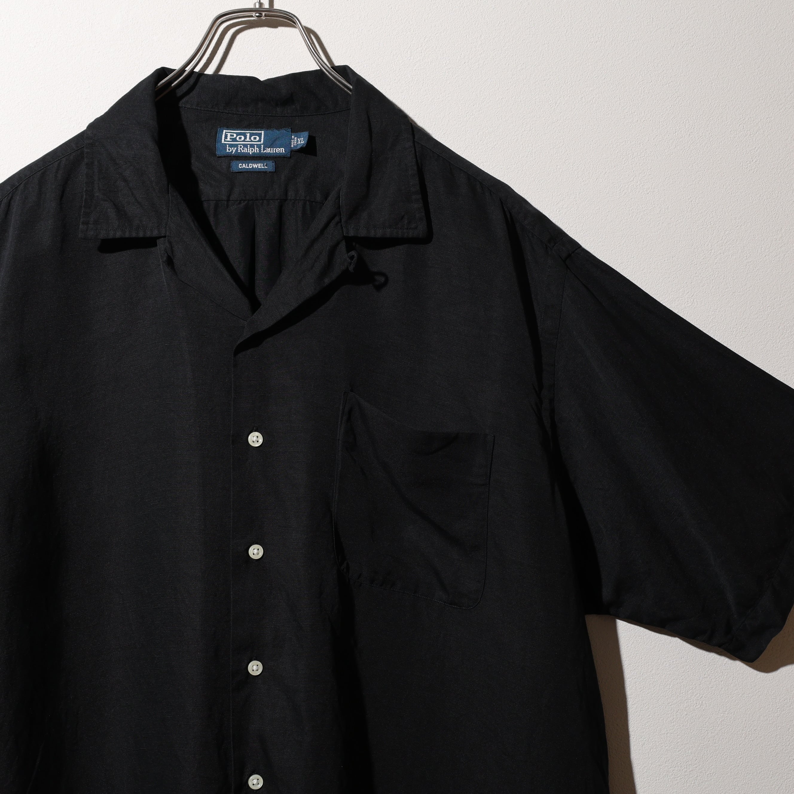 美品 XL 黒 チェック柄 Clayton ポロラルフローレン 半袖開襟シャツ