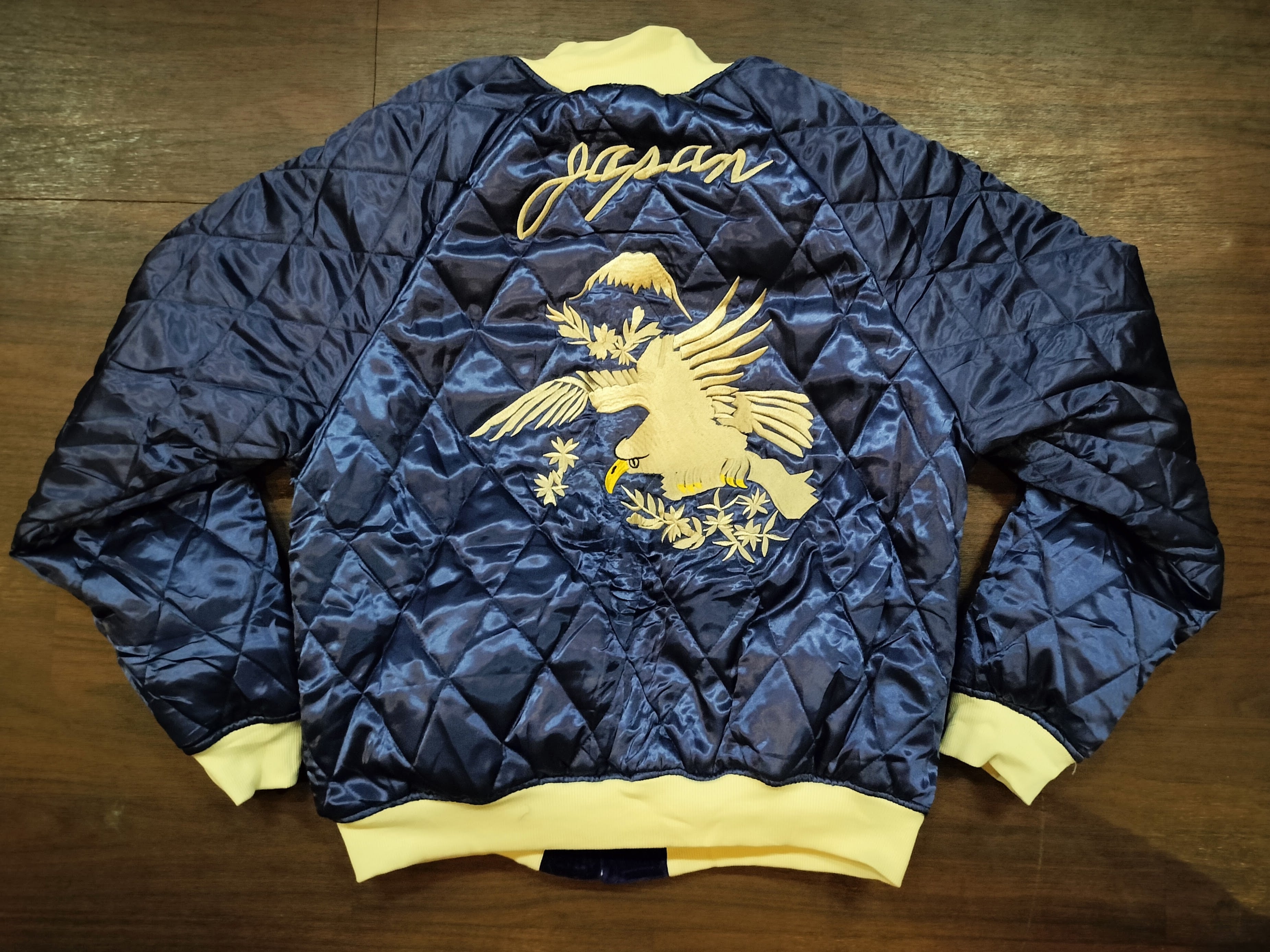 417 別珍スカジャン 白虎 紺 x 紺 | American Wear Shop Lapine