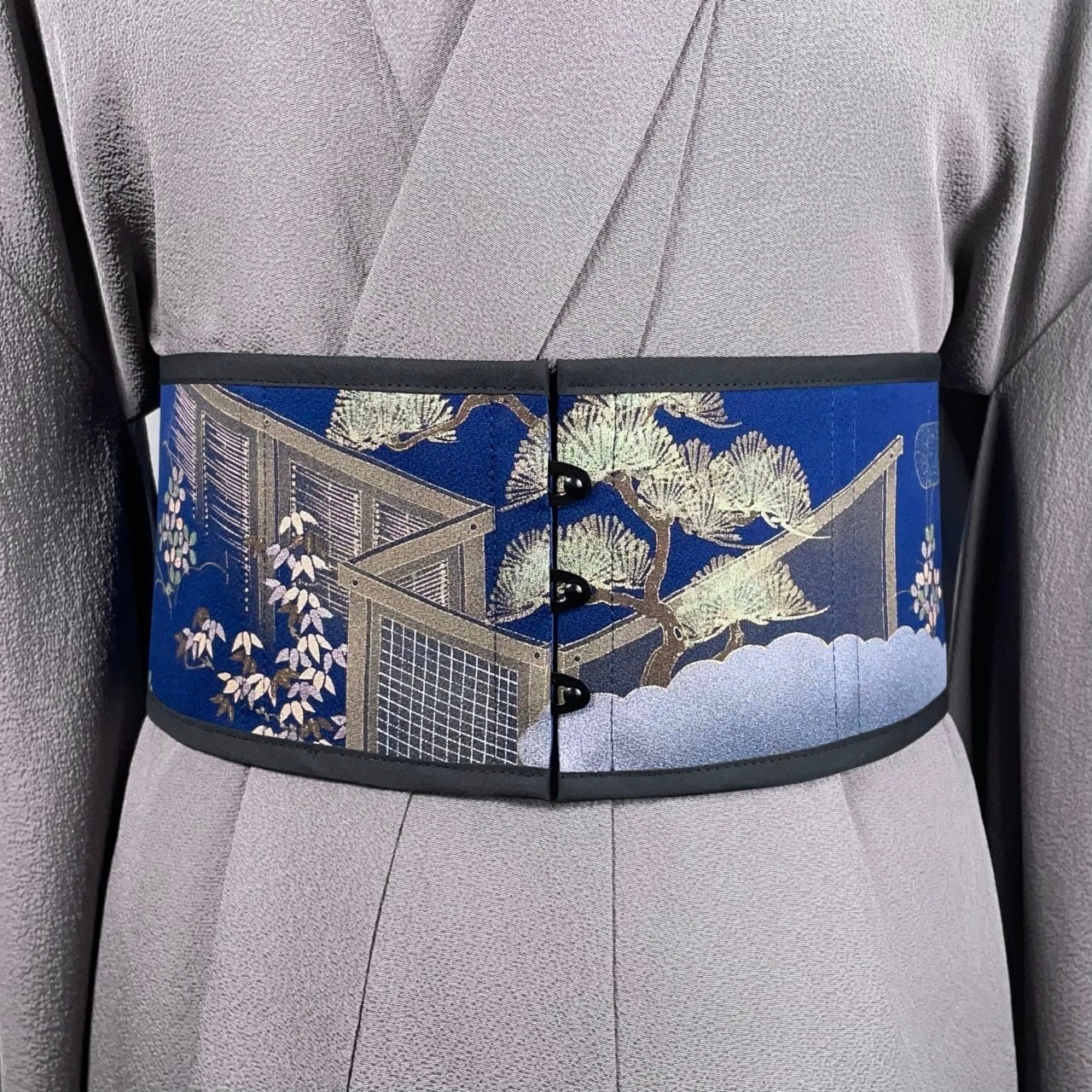 コルセット帯（松・付下げより制作）Corset Obi(Pine tree・Made of 