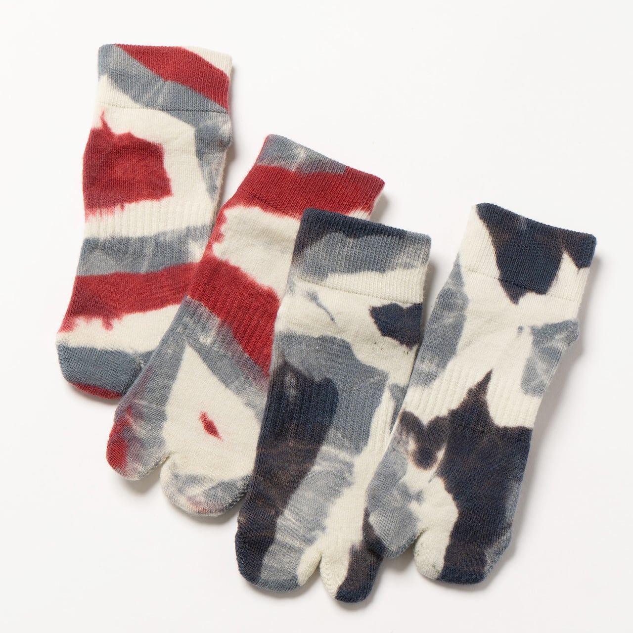 Tie Dye Merino Wool Ankle Socks（Smoke × Charcoal） | NODAL