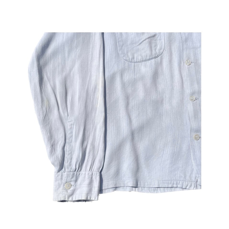 50s Manhattan rayon shirts カスリ デッドストック 50s Manhattan rayon gabardine shirt 絣 カスリ | coopers