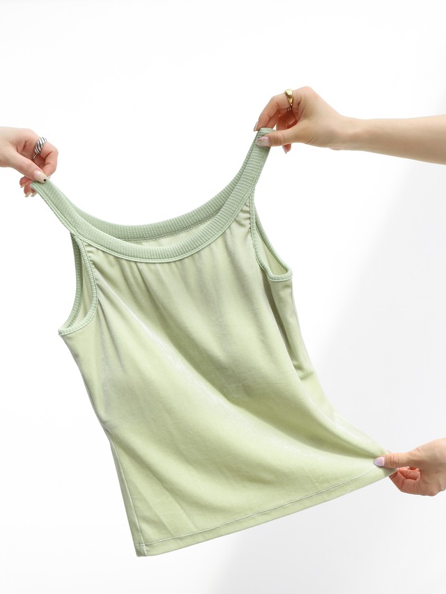 cup-in velour american sleeve tops（mint）