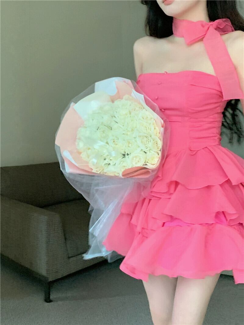 美品 社交ダンス衣装】ピンク SEKINE セキネ ワンピース ドレス