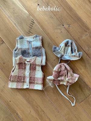 【予約】bebeholic Roy check vest