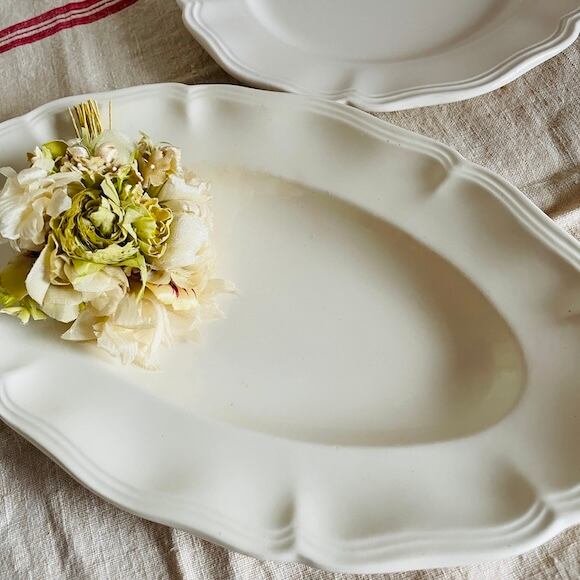 フランスブロカント 花リムのアイスクリームカップ [i069] | shanachie