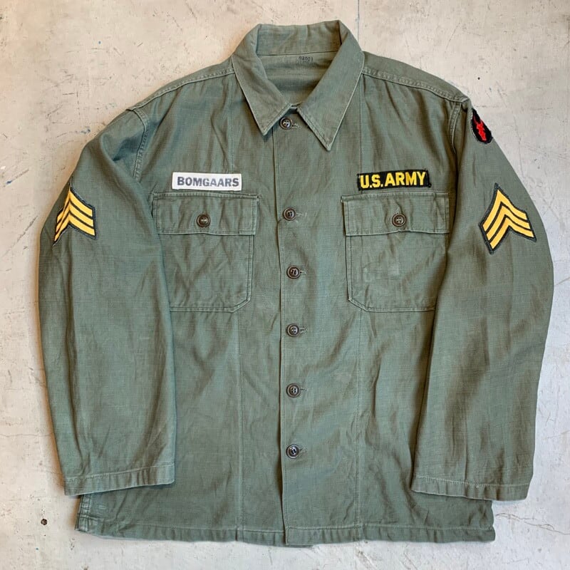 50's U.S.ARMY OG107 コットンサテンユーティリティーシャツ 1st 初期