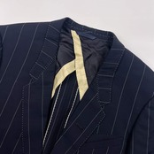 シルク混 Paul Smith ポールスミス ストライプ 裏地柄入り テーラードジャケット M/ネイビー メンズ