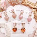 《 SWAROVSKI bijou marble heart 》 ピアス/イヤリング