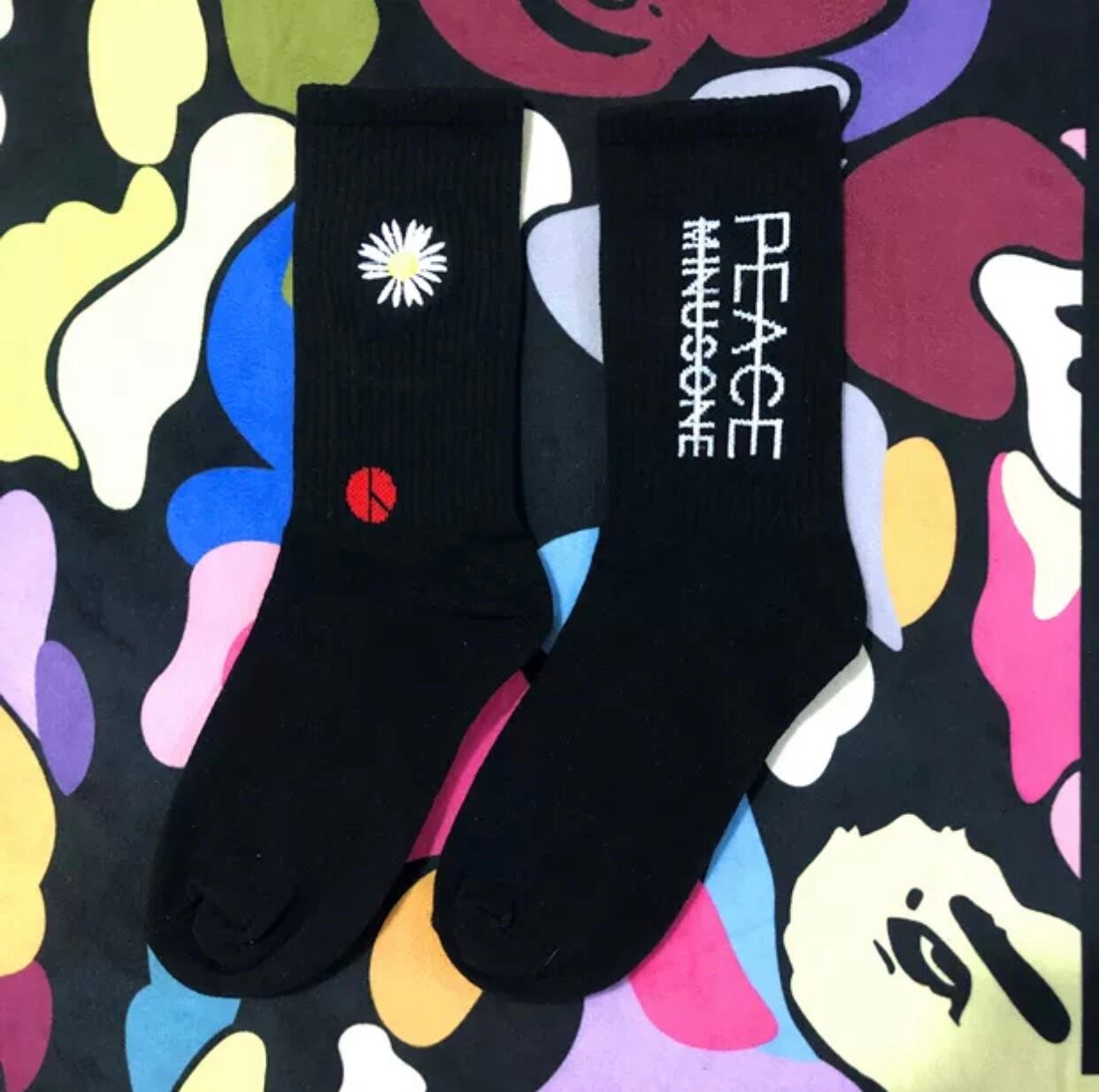 PEACEMINUSONE SOCKS ソックス ネオン イエロー グリーン