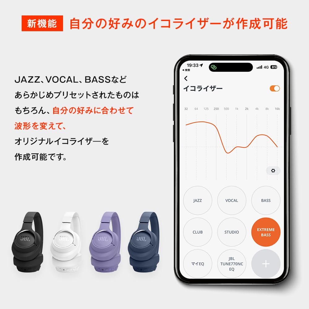 JBL TUNE 770NC ワイヤレスヘッドホン オーバーイヤー ノイズキャンセ