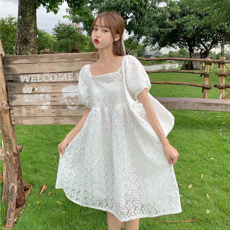 スカート スプリングスタイルレースカラーバックドレス レディース 大人ガーリー スウィート キュート カジュアル 春物 スクウェア 萌量不足25951586271