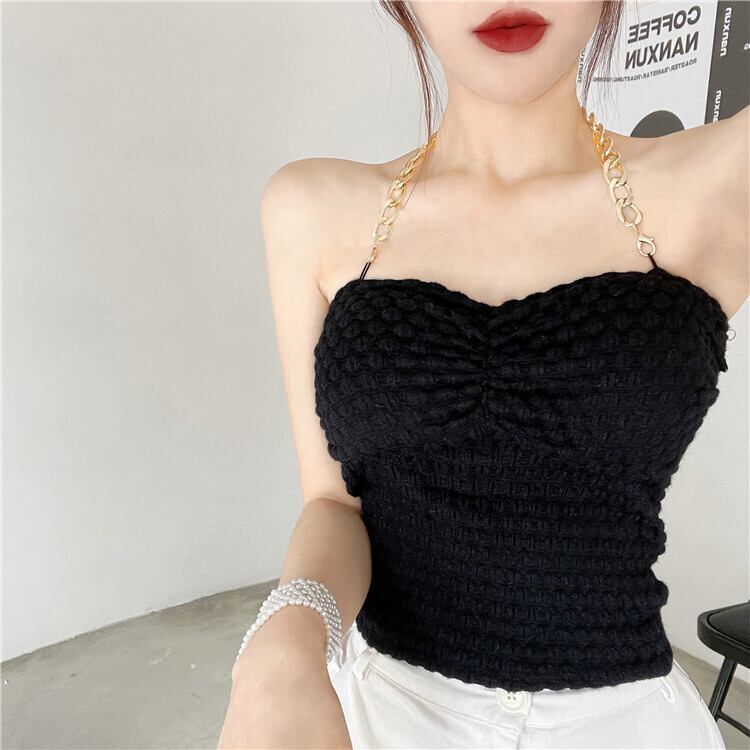 チェーン ホルターショートトップス サマー 夏物 ガールズファッション47860235830