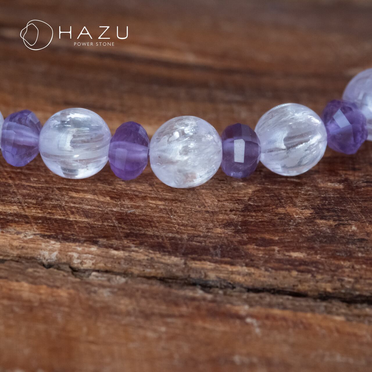 SALE☆癒しと愛情の細身ブレス［クンツァイト／アメジスト／水晶