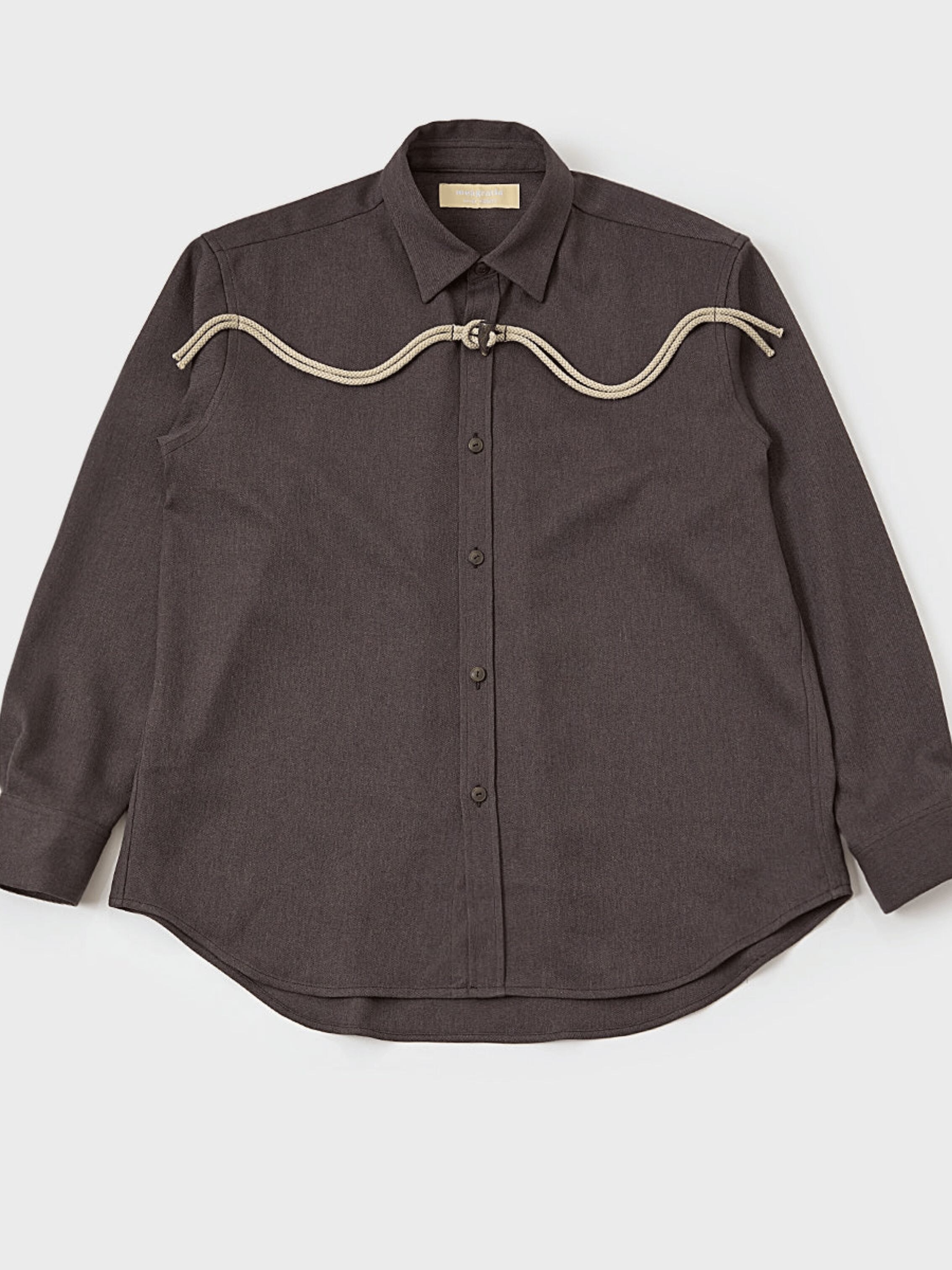 Toggle button shirt brown