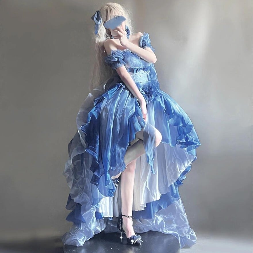 ロリィタ 甘ロリ プリンセスドレス トレーン付き 撮影会衣装