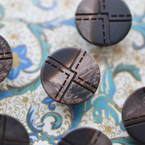 ステッチリボン×ディープブラウンマーブル 15㎜