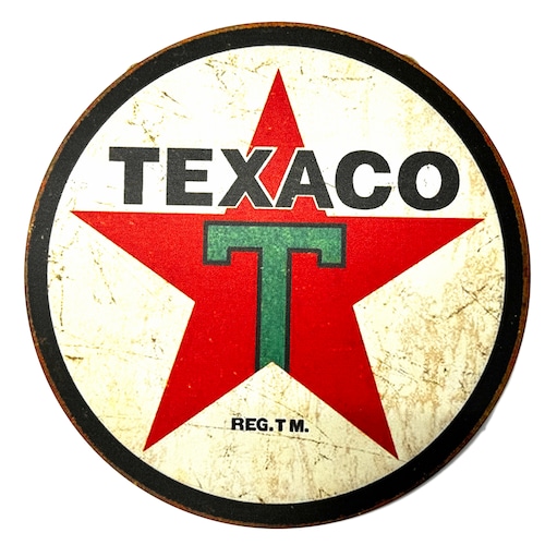 TEXACO アメリカ オイル 丸 メタル 看板 サインボード ガレージ 雑貨 アメカジ ブリキ;AVSB-1378