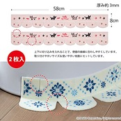 【日本製 消臭 洗える】サンコー ずれない 貼るだけ 汚れ防止 便器すきまテープ おくだけ吸着 おさんぽねこ KF-49 巾8×長さ58cm