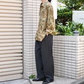 pattern rayon shirt khaki